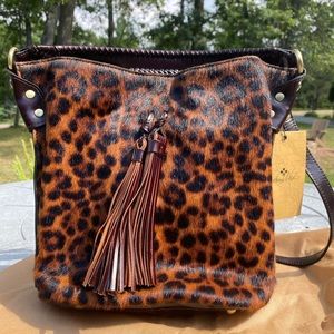❣️NEW Patricia Nash Leopard  hair calf purse